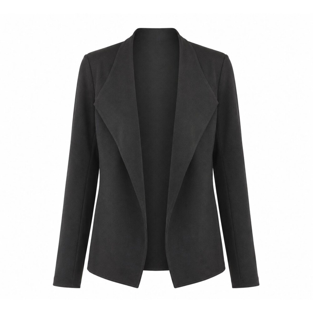 Eileen Fisher Women’s Black Open Front Jacket Blazer Sz M Tencel Lyocell Office